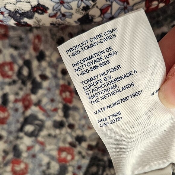 Tommy Hilfiger Women's Size Large Floral Dress Long Sleeve Button Down Shirt - Picture 7 of 11